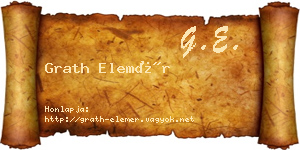 Grath Elemér névjegykártya